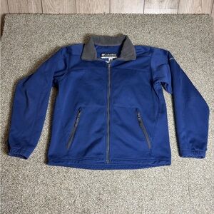Columbia Men's Navy Blue Lightweight Full-Zip Jacket with‎ Gray Collar